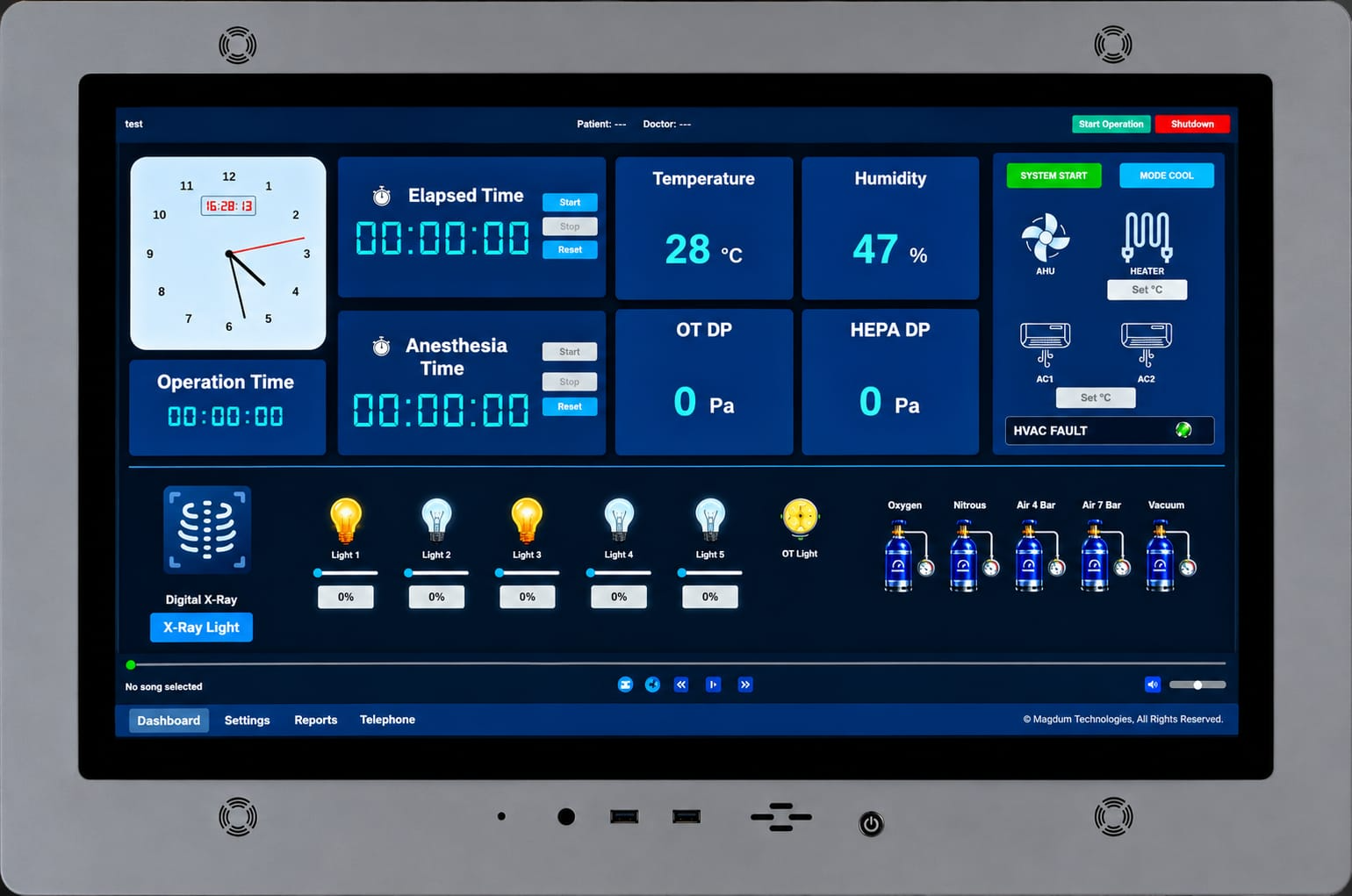 Touchscreen Surgeon Control Panel